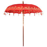 Parasol rood katoen hout 250 cm