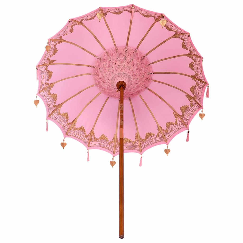 Parasol Anders Roze x 260 cm Katoen en massief hout