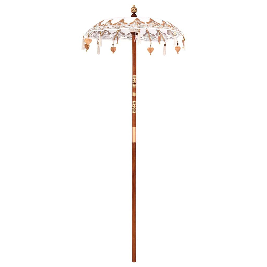 Balinese Parasol Anders Crème x 260 cm Katoen en massief hout