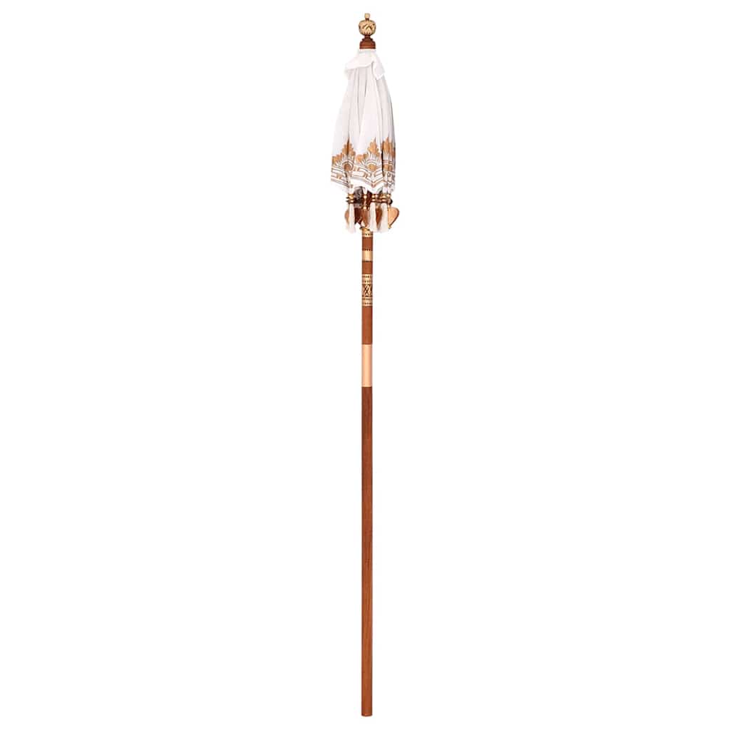 Balinese Parasol Anders Crème x 260 cm Katoen en massief hout