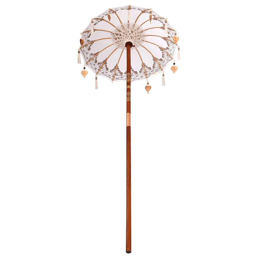 Balinese Parasol Anders Crème x 260 cm Katoen en massief hout