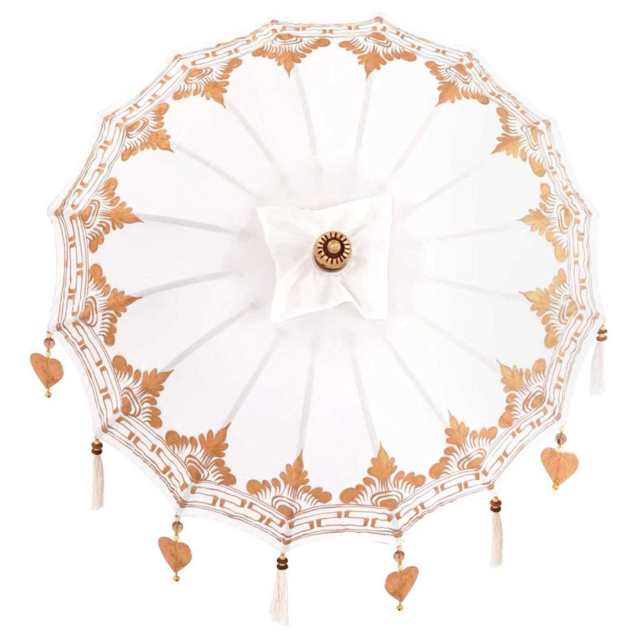 Balinese Parasol Anders Crème x 260 cm Katoen en massief hout