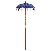 Parasol rond 260 cm blauw katoen massief hout