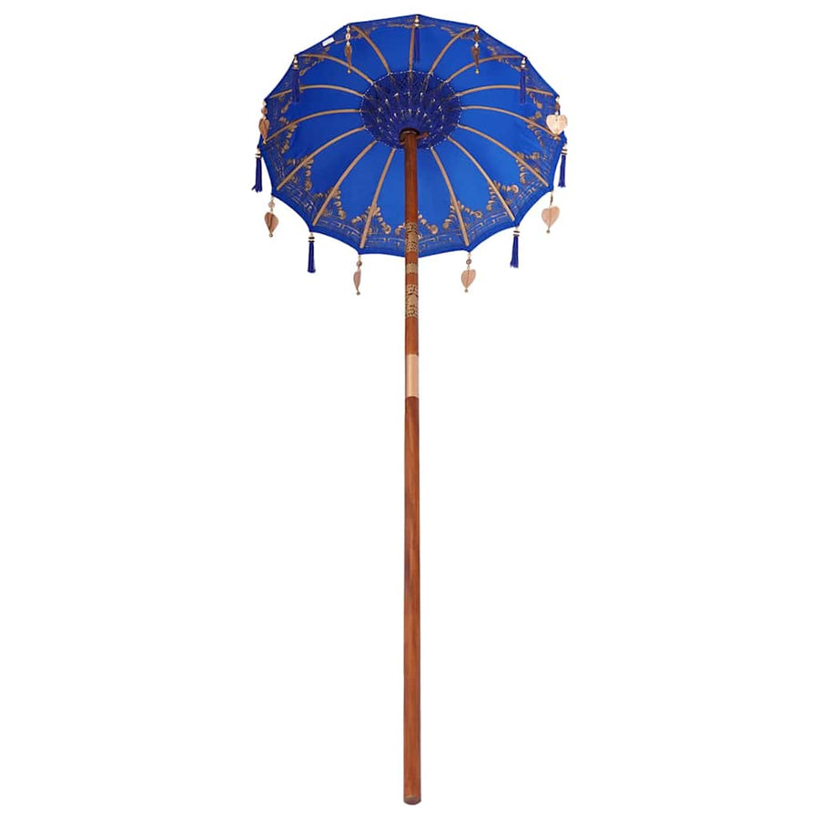 Balinese Parasol Anders Blauw x 260 cm Katoen en massief hout