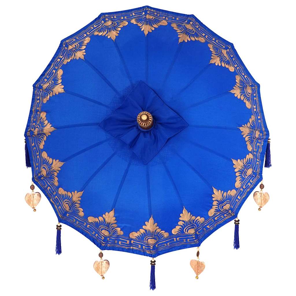 Balinese Parasol Anders Blauw x 260 cm Katoen en massief hout