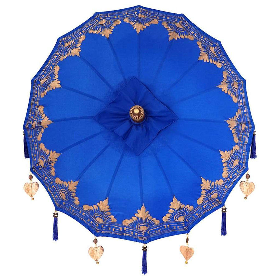 Balinese Parasol Anders Blauw x 260 cm Katoen en massief hout