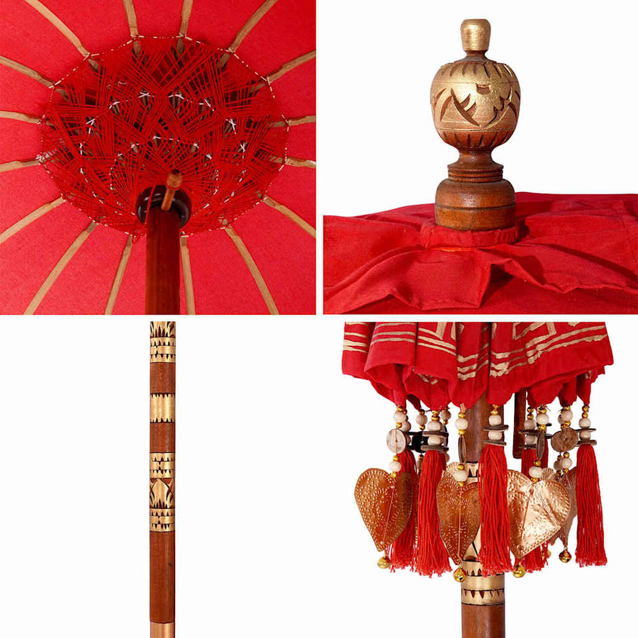 Balinese Parasol Rood 125 x 125 x 260 cm
