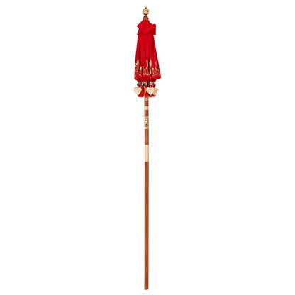 Balinese Parasol Anders Rood x 260 cm Katoen en massief hout