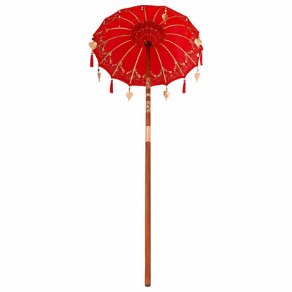 Balinese Parasol Anders Rood x 260 cm Katoen en massief hout