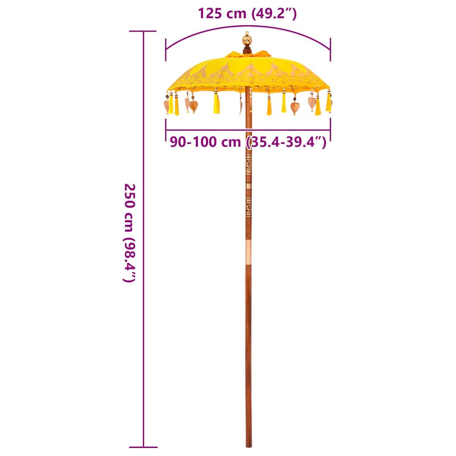 Balinese Parasol Geel 95 X 95 X 260 Cm