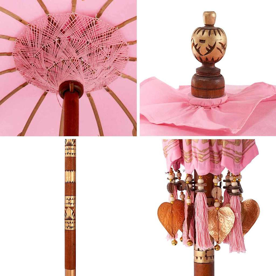 Balinese Parasol Roze 125 x 125 x 260 cm