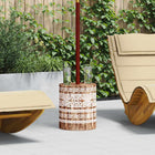 Parasolvoet Wit gewassen Ø34 x 40 cm Massief Hout