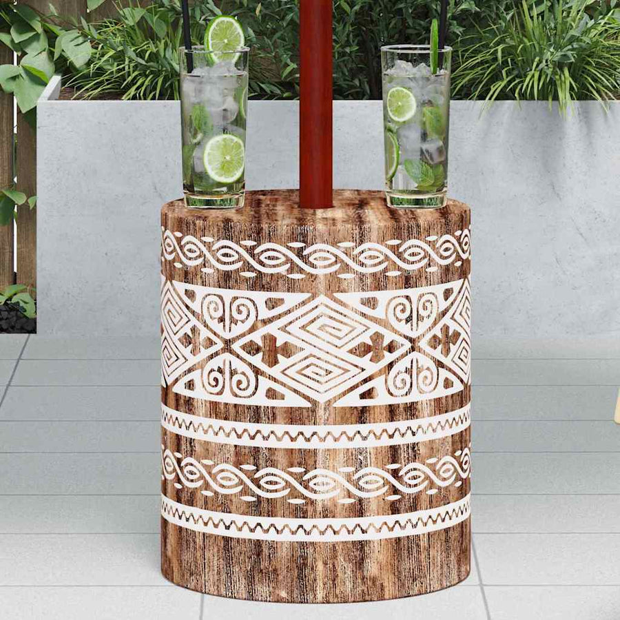 Parasolvoet Wit gewassen Ø34 x 40 cm Massief Hout