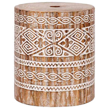 Parasolvoet Anders wit gewassen Ø34 x 40 cm Massief hout