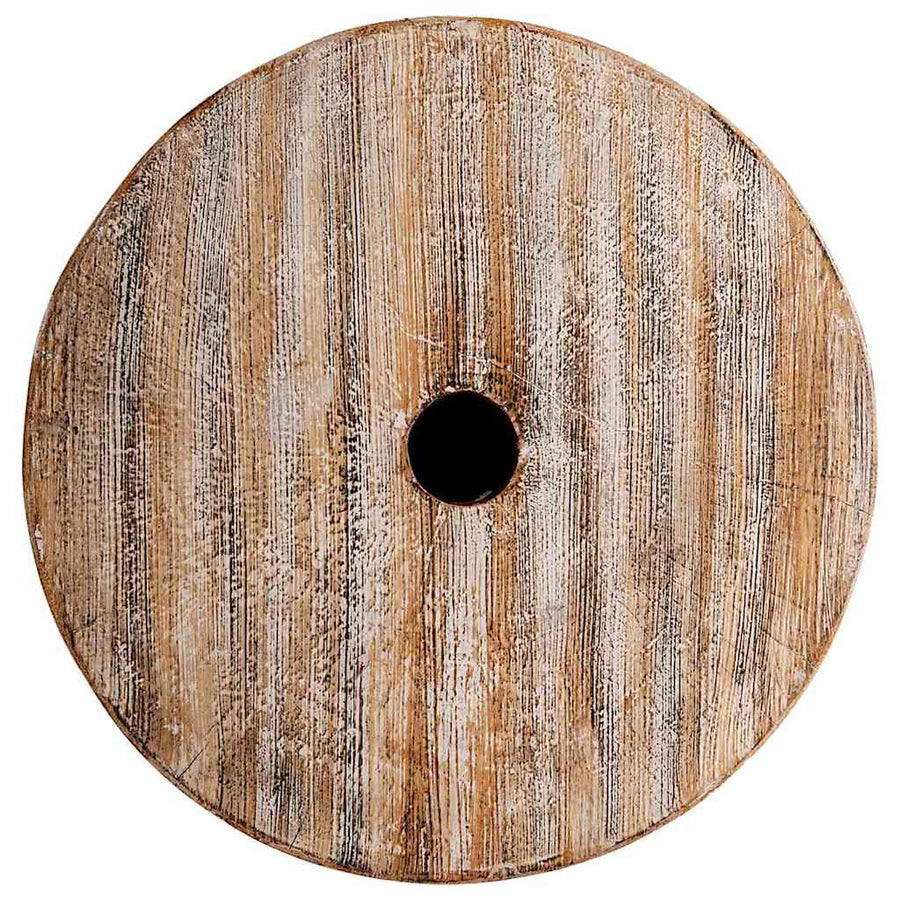 Parasolvoet Wit gewassen Ø34 x 40 cm Massief Hout