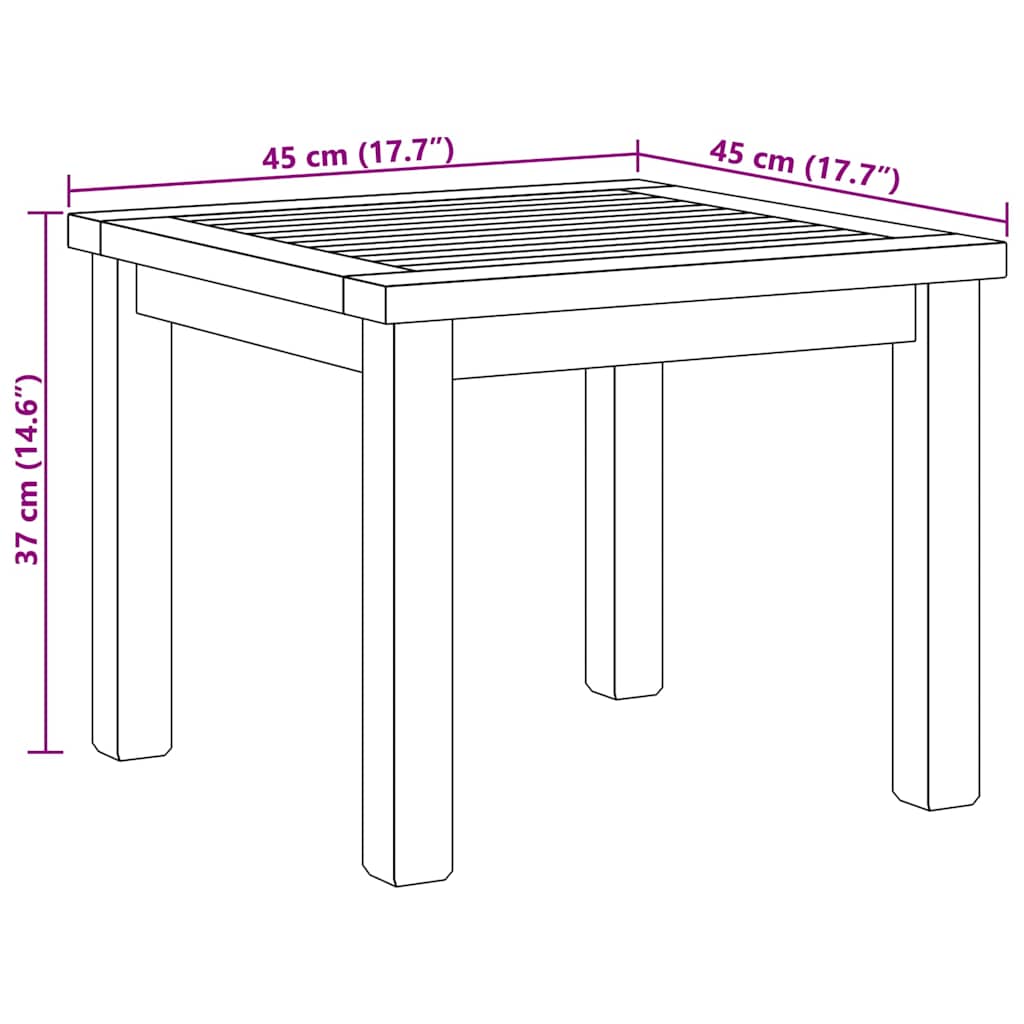 Salontafel Bruin 45 x 45 x 36 cm Massief teakhout
