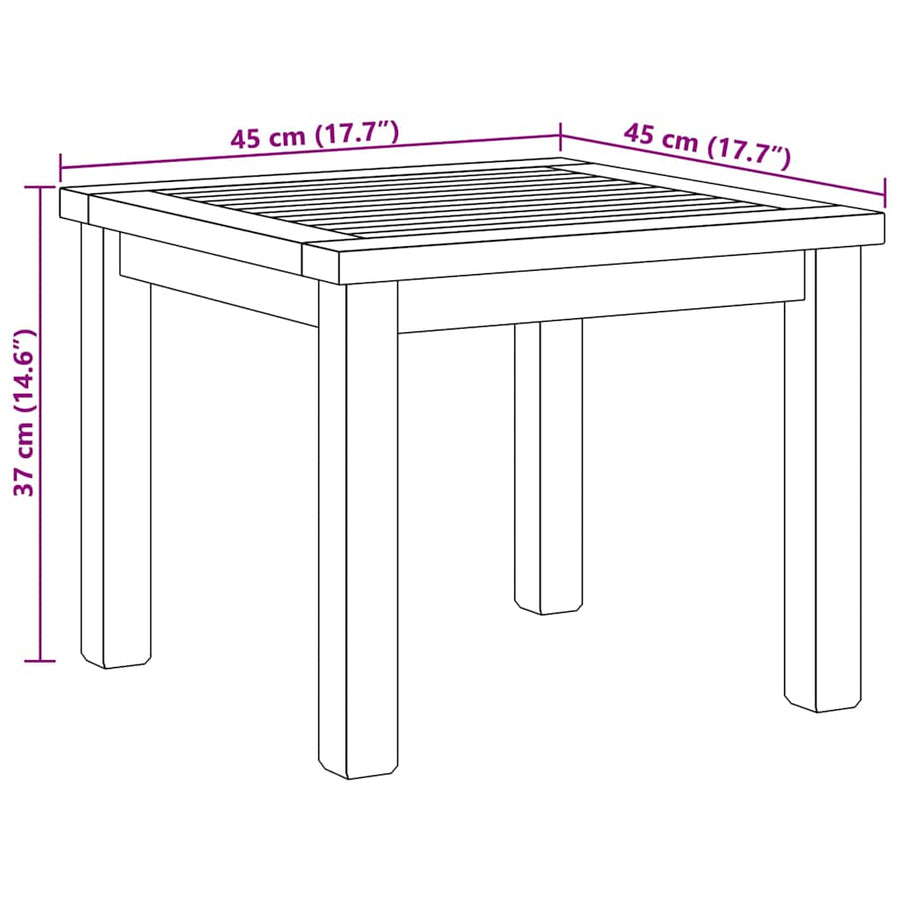 Salontafel Bruin 45 x 45 x 36 cm Massief teakhout