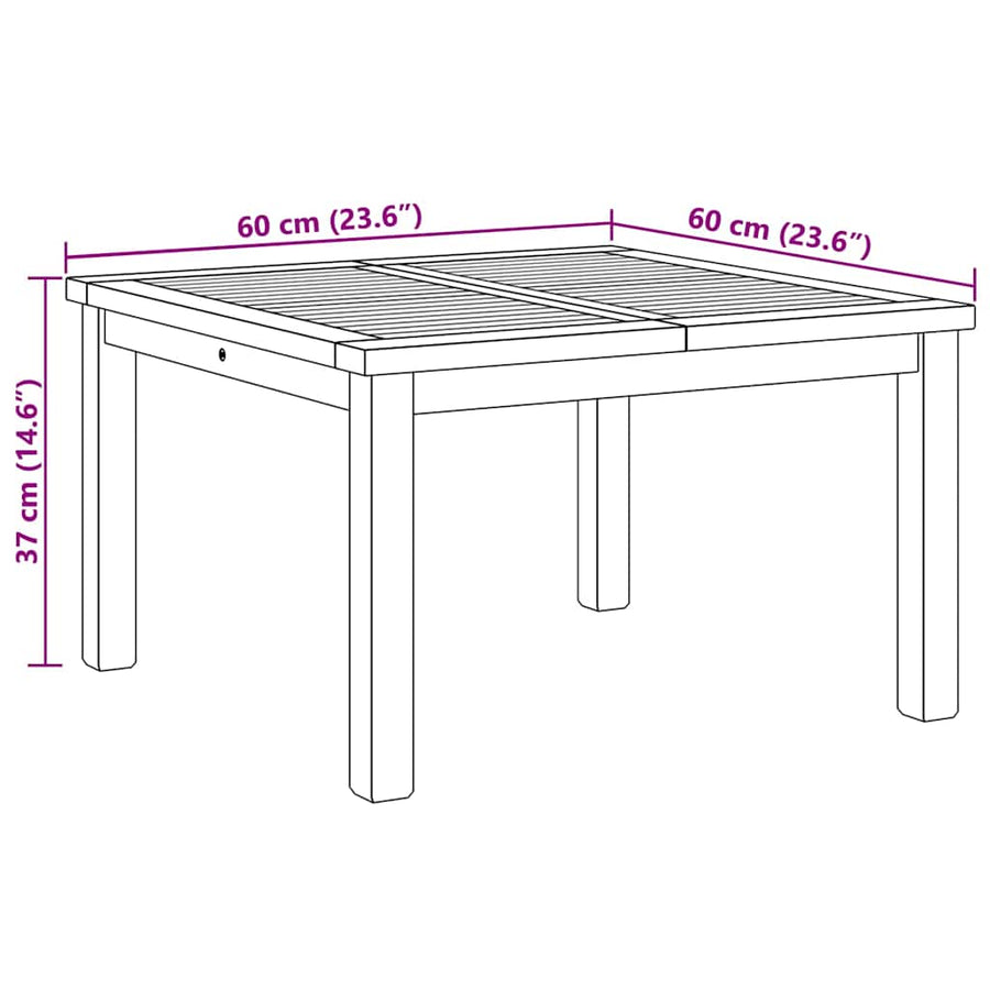 Salontafel Bruin 60 x 60 x 36 cm Massief teakhout