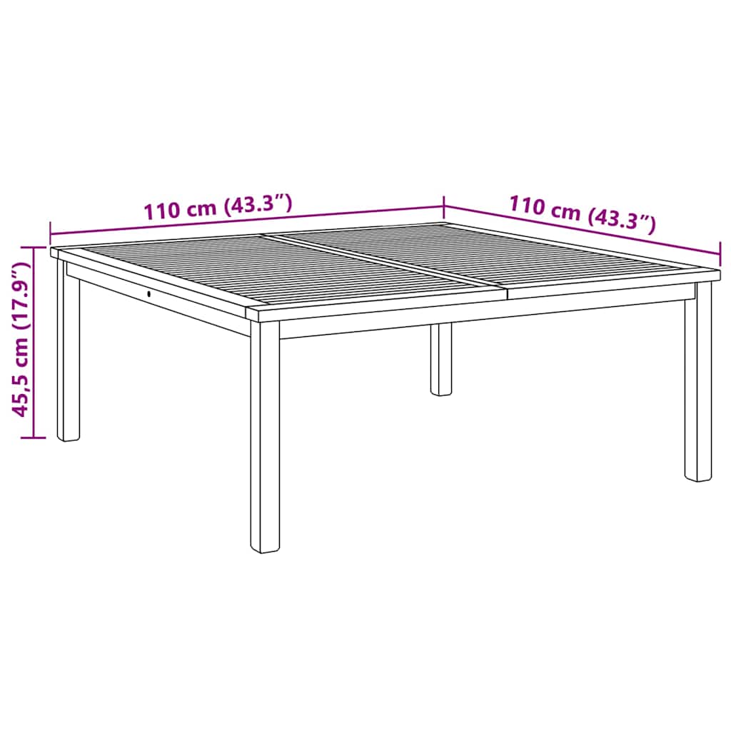 Salontafel Bruin 110 x 110 x 45 cm Massief teakhout