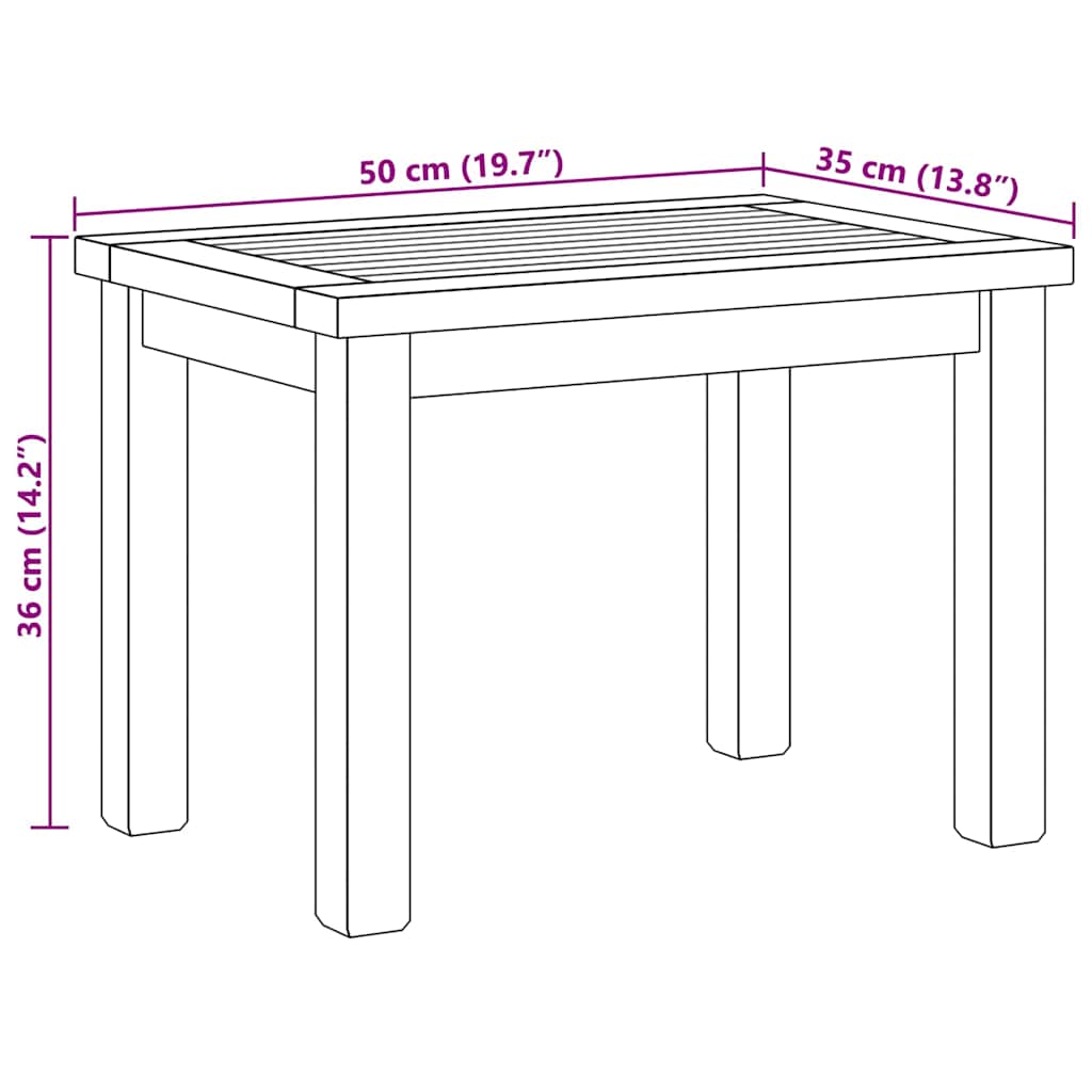 Salontafel Bruin 50 x 35 x 36 cm Massief teakhout