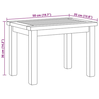 Salontafel Bruin 50 x 35 x 36 cm Massief teakhout