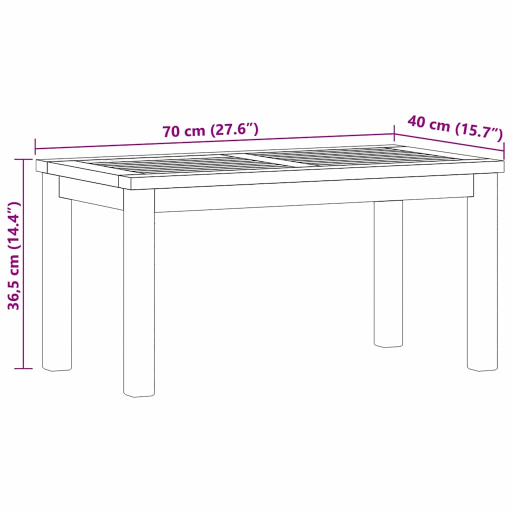 Salontafel Bruin 70 x 40 x 36 cm Massief teakhout