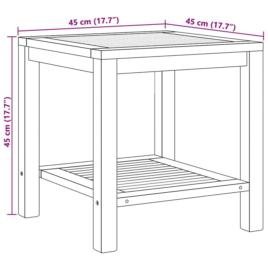 Salontafel Bruin 45 x 45 x 45 cm Massief teakhout