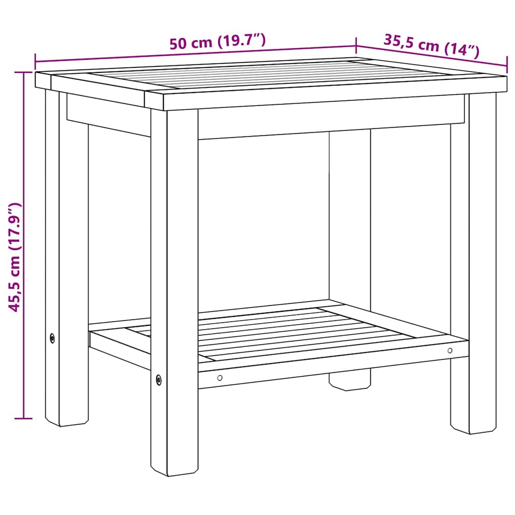 Salontafel Bruin 50 x 35 x 45 cm Massief teakhout