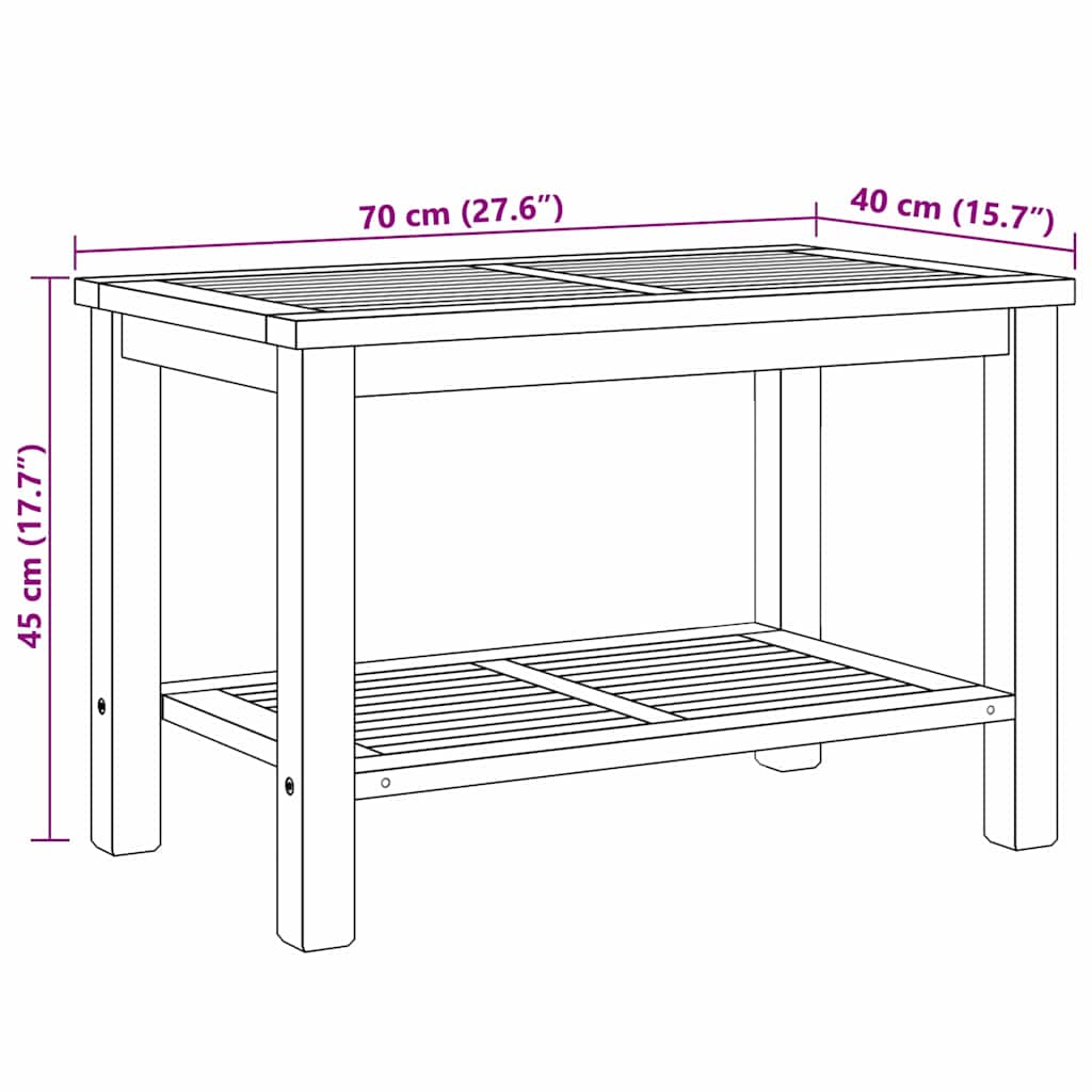Salontafel Bruin 70 x 40 x 45 cm Massief teakhout