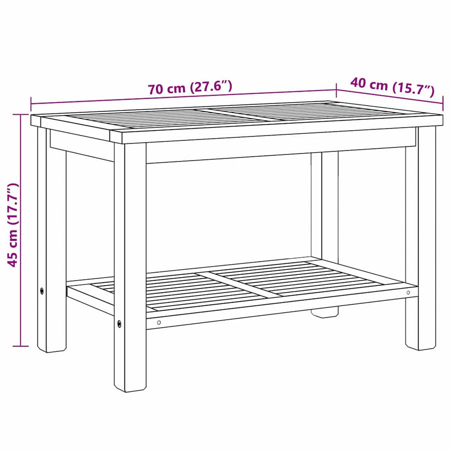 Salontafel Bruin 70 x 40 x 45 cm Massief teakhout