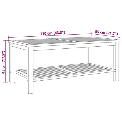 Salontafel Bruin 110 x 55 x 45 cm Massief teakhout