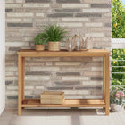 Wandtafel teakhout 110x40x45 cm met opslag bruin