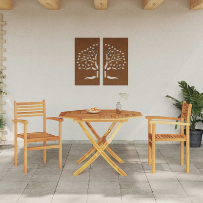 Tuinstapelstoelen 2 pcs Bruin 55.5 x 55.5 x 90 cm
