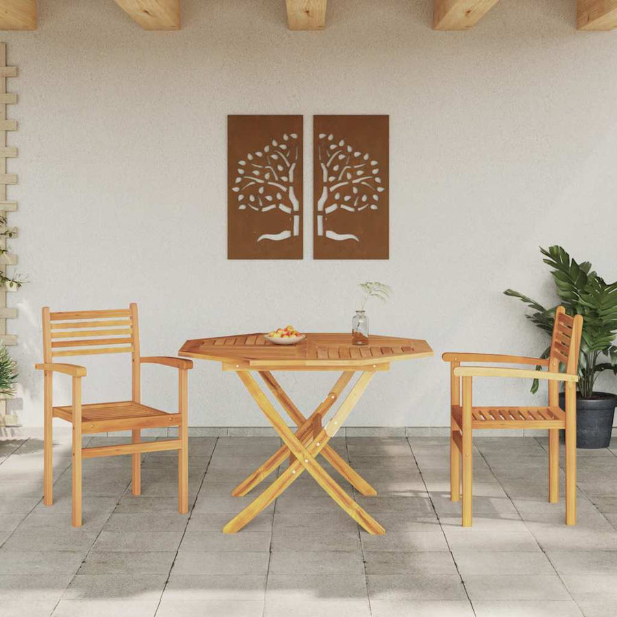 Tuinstapelstoelen 2 pcs Bruin 55.5 x 55.5 x 90 cm