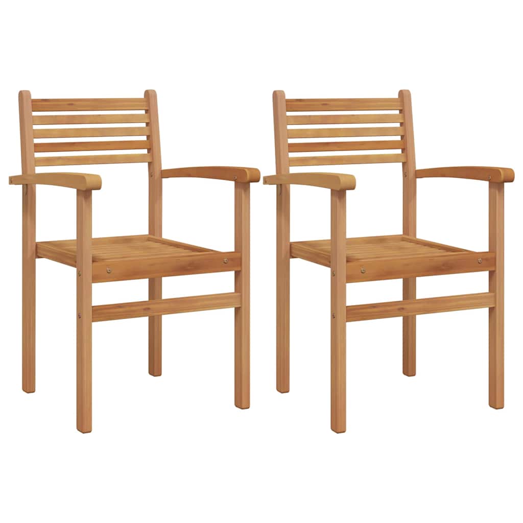 Tuinstapelstoelen 2 pcs Bruin 55.5 x 55.5 x 90 cm