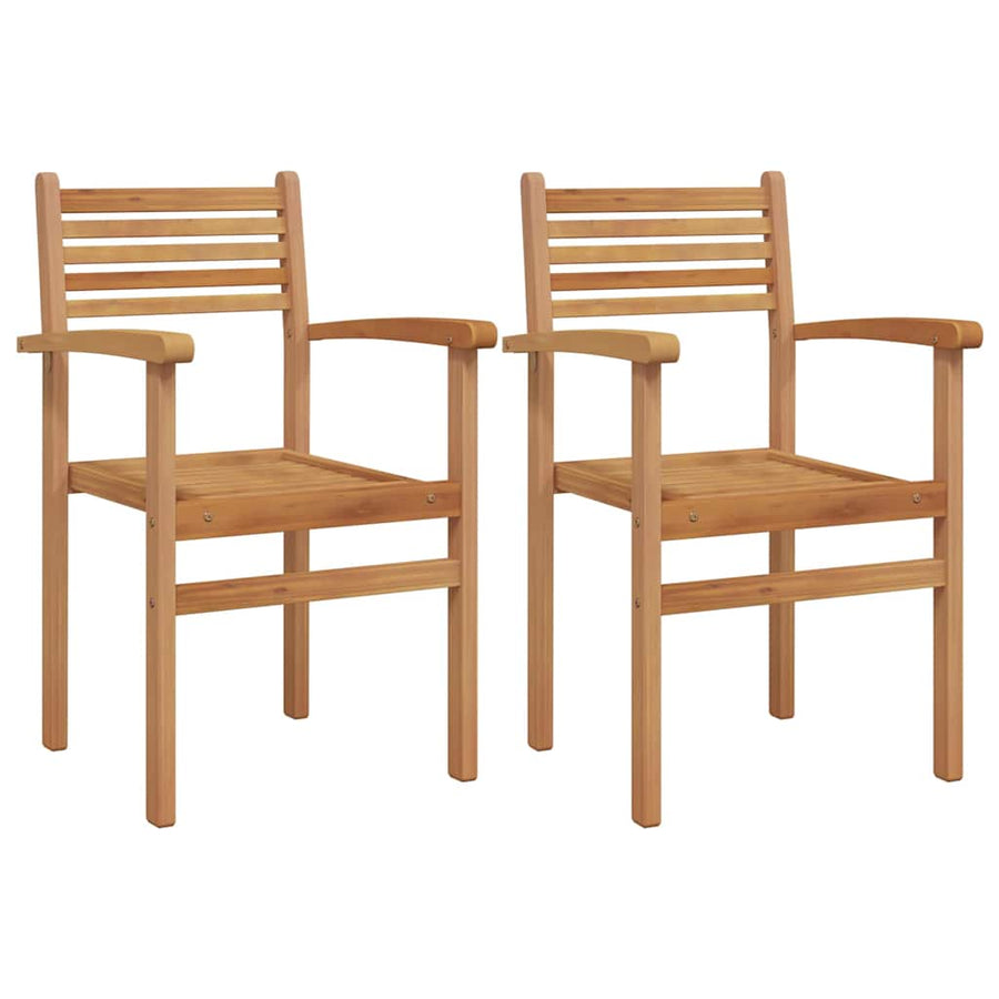 Tuinstapelstoelen 2 pcs Bruin 55.5 x 55.5 x 90 cm
