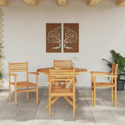 Tuinstapelstoelen 4 pcs Bruin 55.5 x 55.5 x 90 cm