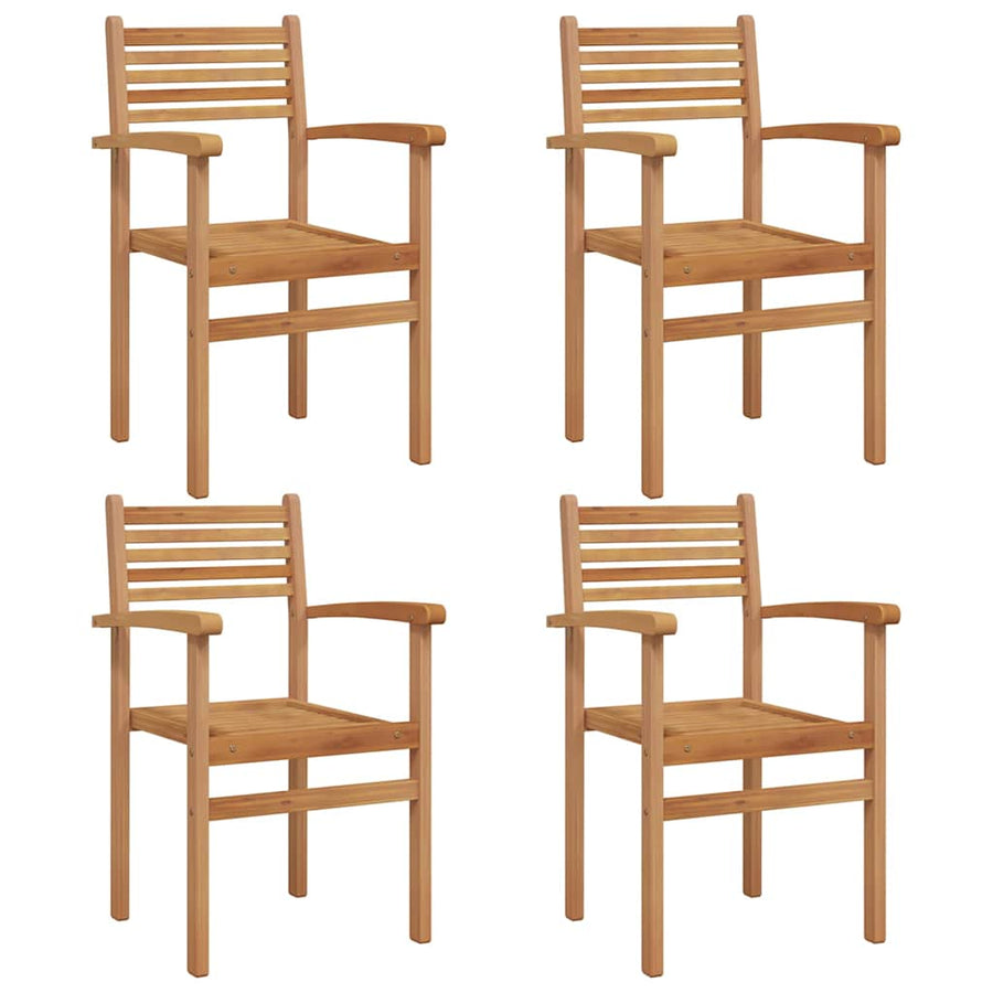 Tuinstapelstoelen 4 pcs Bruin 55.5 x 55.5 x 90 cm