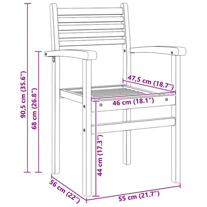 Tuinstapelstoelen 4 pcs Bruin 55.5 x 55.5 x 90 cm