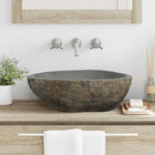 Washbasin Light Grey (46-52) x (35-40) x 15 cm River Stone