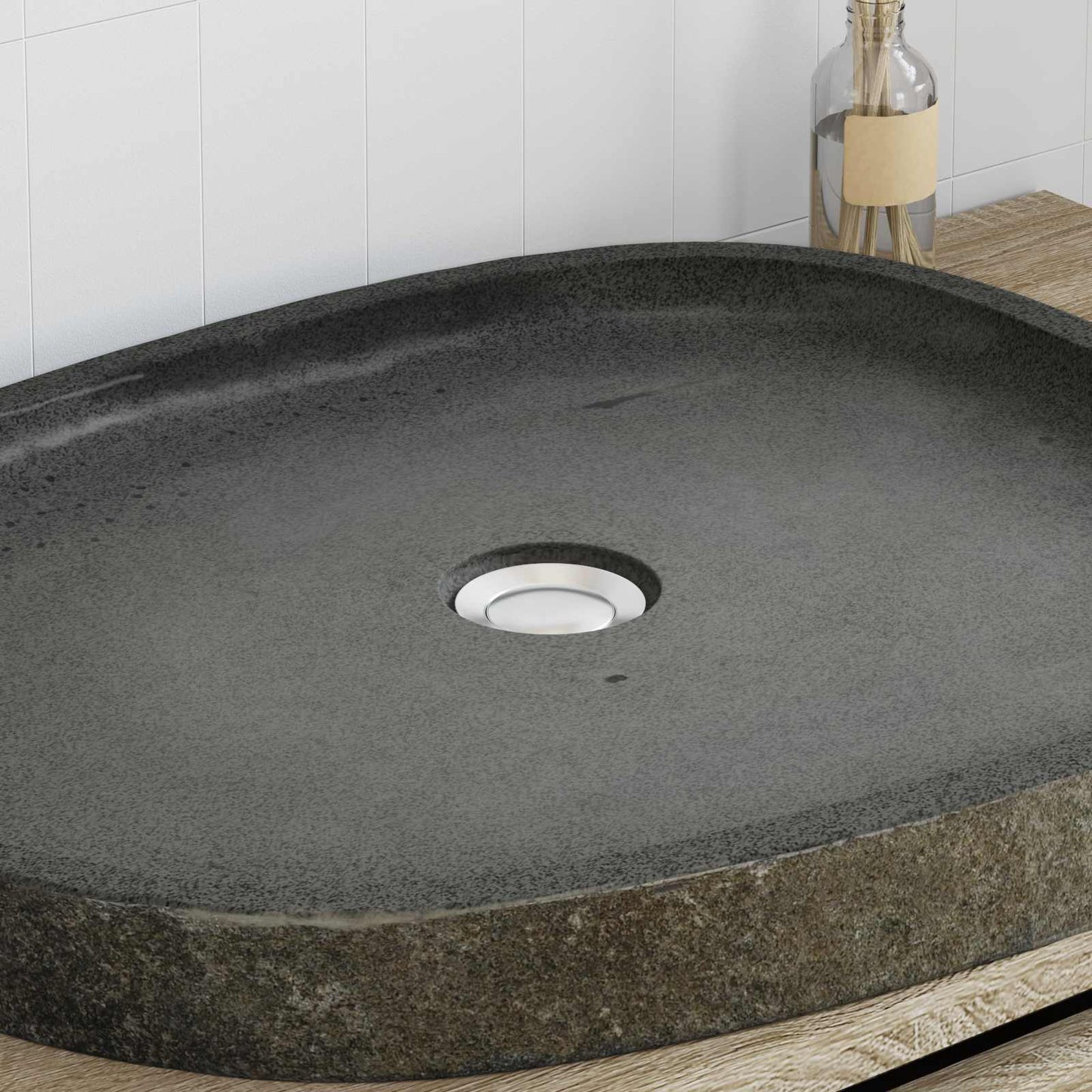 Wasbak Grijs (55-65) X (40-50) X 6 Cm Riviersteen