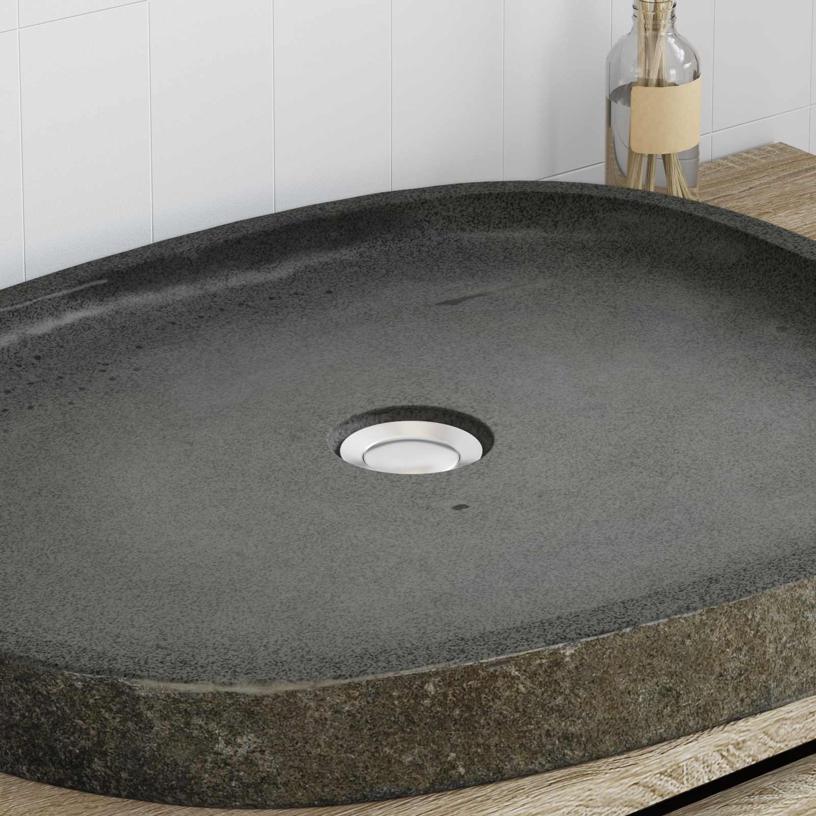 Wasbak Grijs (55-65) X (40-50) X 6 Cm Riviersteen