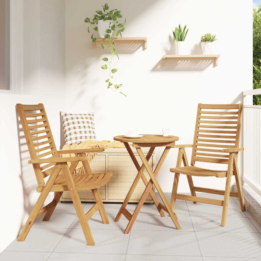 Tuinstoelen 2 pcs Bruin 52 x 64.5 x 108 cm Massief acaciahout