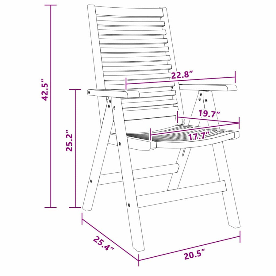 Tuinstoelen 2 pcs Bruin 52 x 64.5 x 108 cm Massief acaciahout