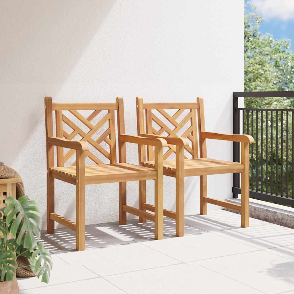 Tuinstoel 2 pcs Bruin 58 x 60 x 90 cm Massief teakhout