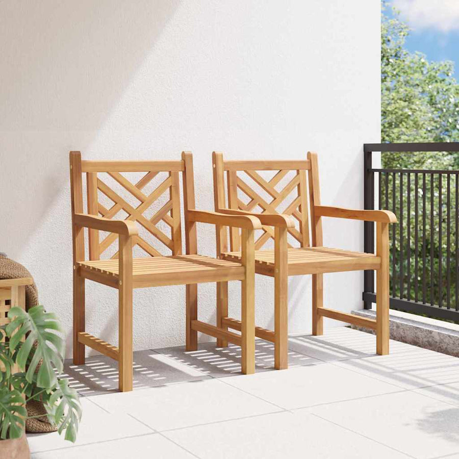 Tuinstoel 2 pcs Bruin 58 x 60 x 90 cm Massief teakhout