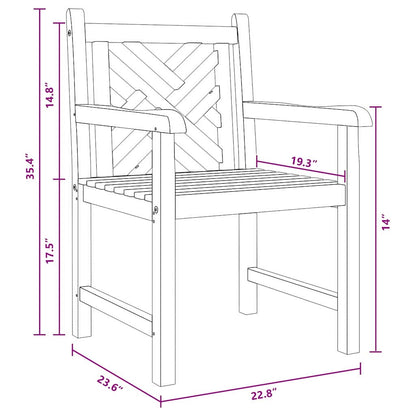 Tuinstoel 2 pcs Bruin 58 x 60 x 90 cm Massief teakhout