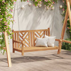 Brown Rocking Bench 114 x 60 x 64 cm Solid Teak