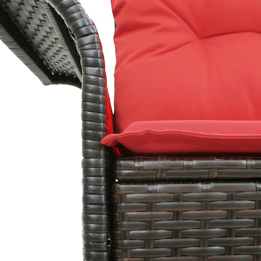 Tuinbank met kussen 141 x 62 x 69 cm poly rattan