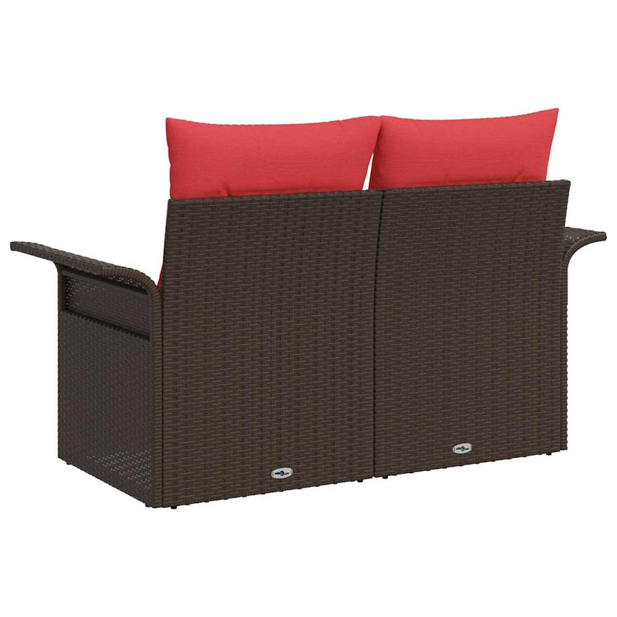Tuinbank met kussen 141 x 62 x 69 cm poly rattan